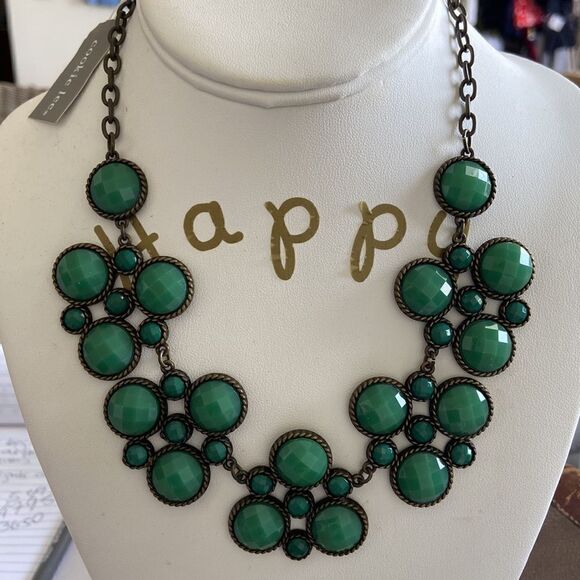Cookie Lee Necklace Vintage Boho design NWT green - Picture 6 of 6